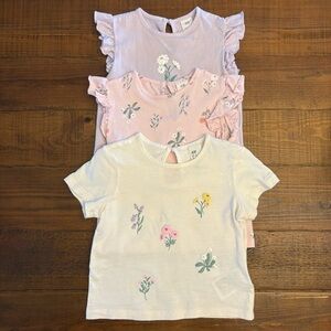 H&M Baby Toddler Girls 3-Pack Garden Jersey T-Shirt Bundle
